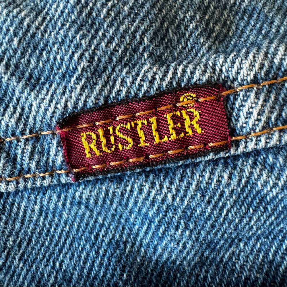 RUSTLER by Wrangler Men's Classic Cut Straight Leg Blue Denim Jeans 32 x 30 - Picture 4 of 13